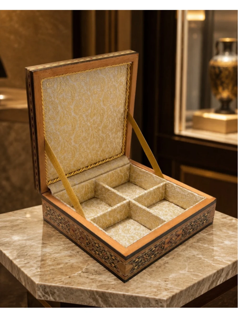 Luxury Handmade Mosaic Wooden Jewelry Box – (video Available)